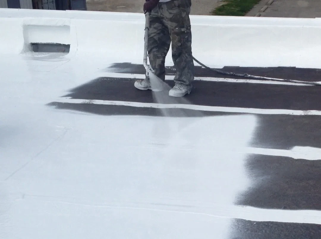 Commercial roof coating application